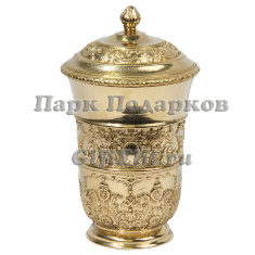 Ваза декоративная с крышкой &quot;Барокко&quot; 10х17см (латунь, золото) Италия